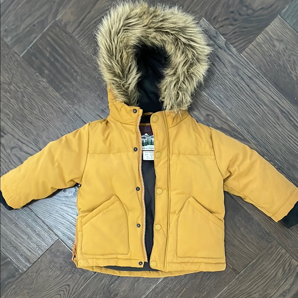 Zara Baby Mustard Yellow Winter Coat